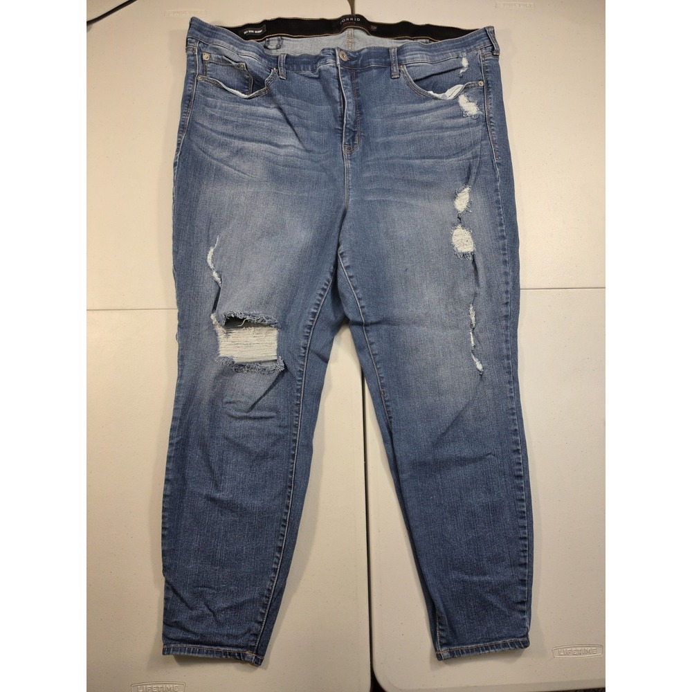 Torrid Sky High Skinny High Rise Ankle Womens 26R Distressed Pants Stretch